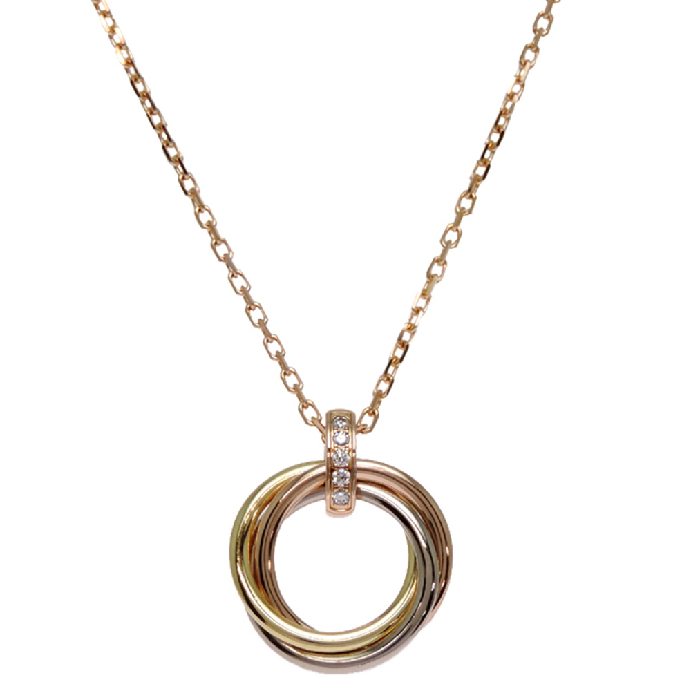 CARTIER Gold Diamond Trinity Necklace